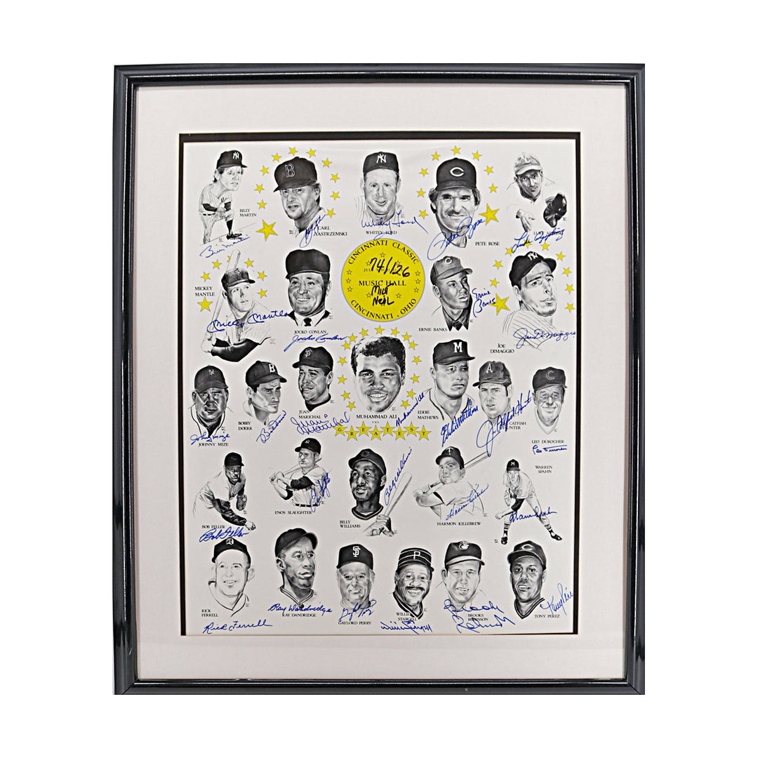 Ali Mantle DiMaggio Rose Signed Framed Music Hall Art Poster 27 Autos JSA LOA