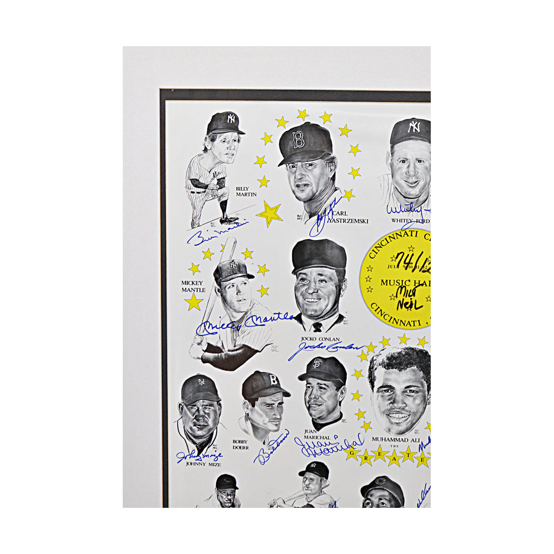 Ali Mantle DiMaggio Rose Signed Framed Music Hall Art Poster 27 Autos JSA LOA