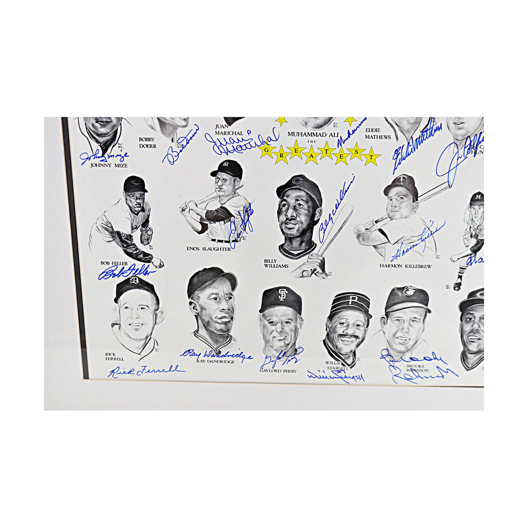 Ali Mantle DiMaggio Rose Signed Framed Music Hall Art Poster 27 Autos JSA LOA