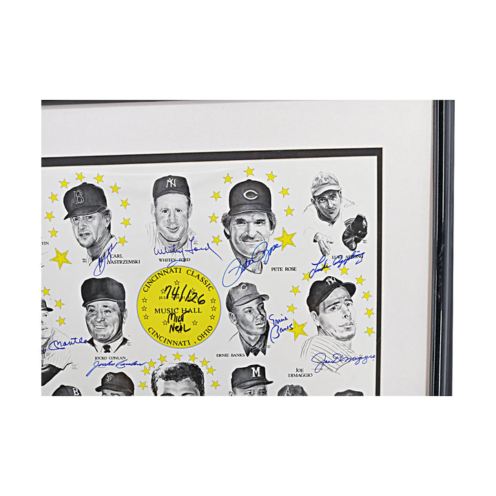 Ali Mantle DiMaggio Rose Signed Framed Music Hall Art Poster 27 Autos JSA LOA