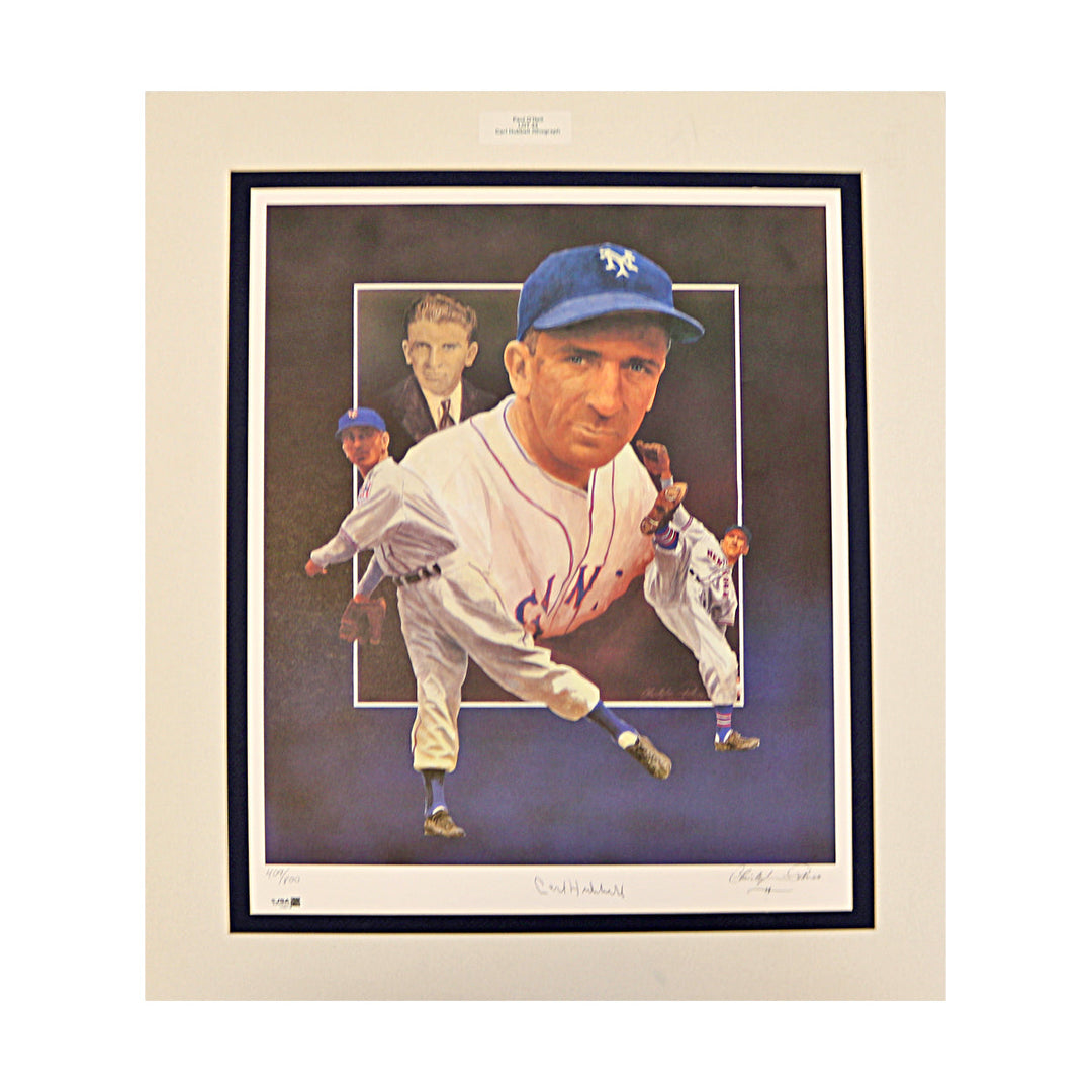 Carl Hubbell San Francisco Giants Autographed Signed 18x24 Paluso Litho JSA COA