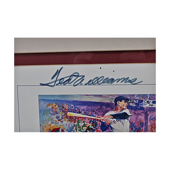 Mantle Williams Yastrzemski Robinson Signed 16x21 Framed Neiman Litho JSA LOA