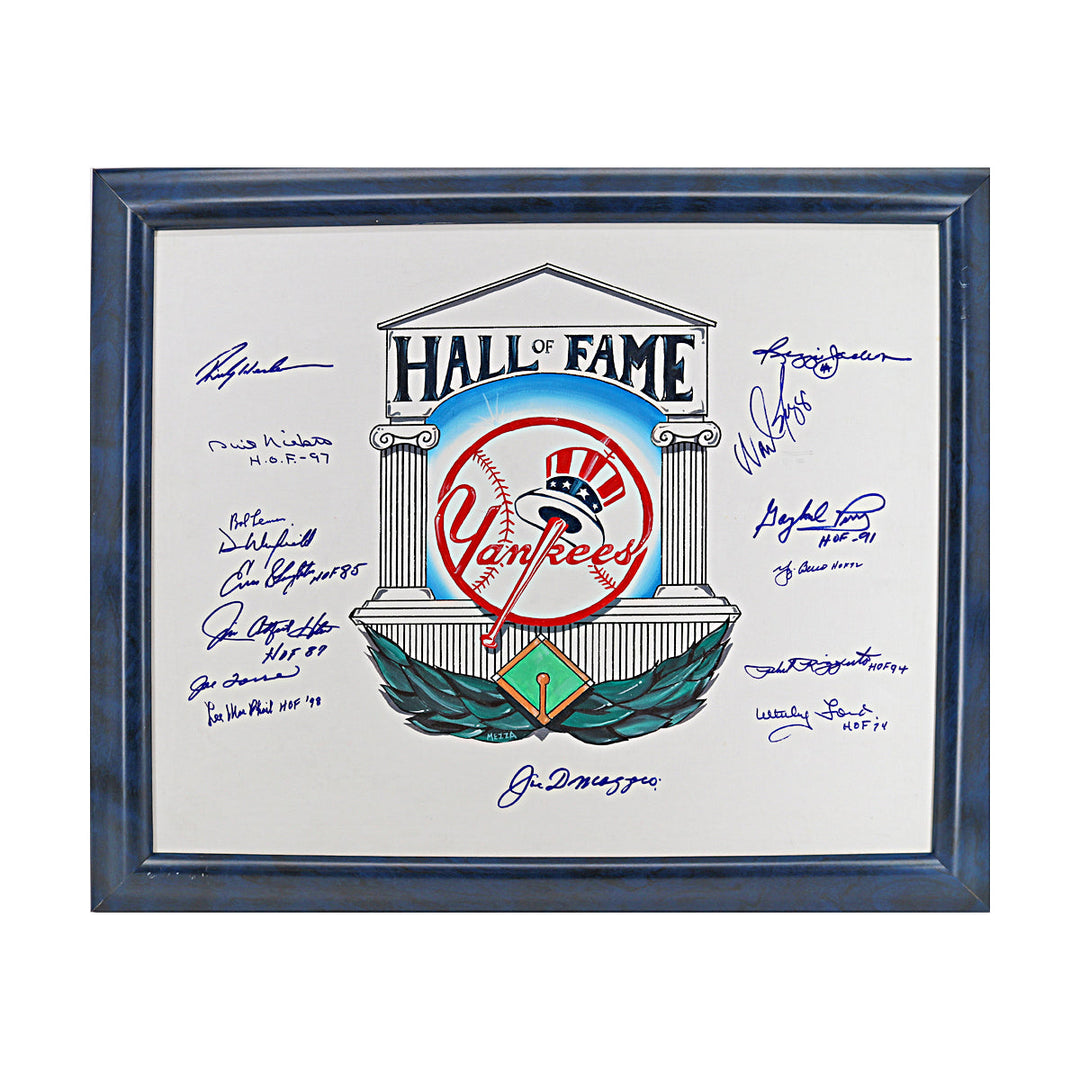 DiMaggio Berra Henderson New York Yankees Signed Framed 20x24 Canvas 15 Autos JSA LOA