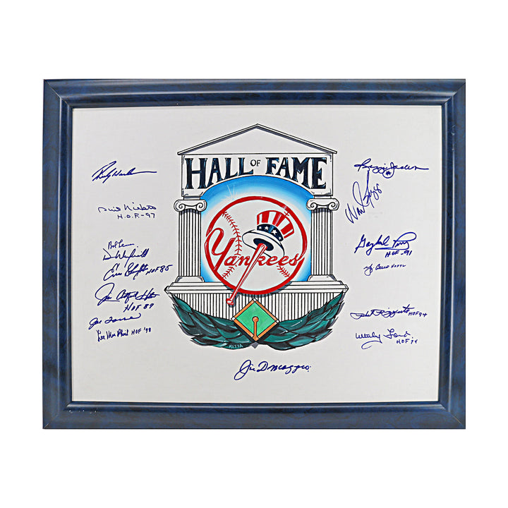 DiMaggio Berra Henderson New York Yankees Signed Framed 20x24 Canvas 15 Autos JSA LOA
