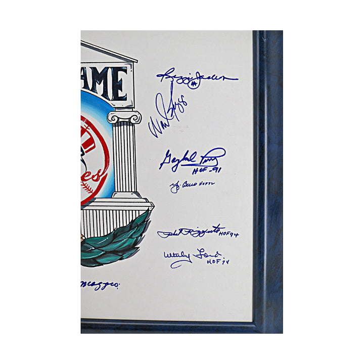 DiMaggio Berra Henderson New York Yankees Signed Framed 20x24 Canvas 15 Autos JSA LOA