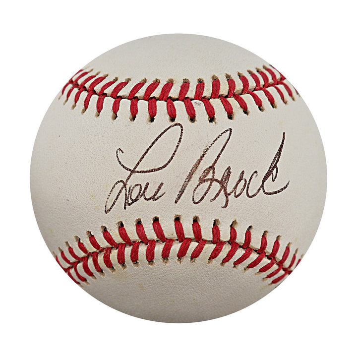 Lou Brock St. Louis Cardinals Autographed Signed Rawlings Official League Baseball (JSA COA)
