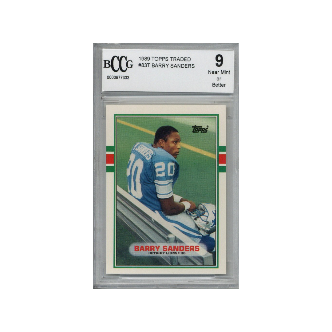 Barry Sanders Detroit Lions 1989 Topps Traded Rookie Card (BCCG 9)