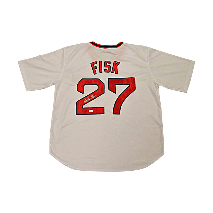 Carlton Fisk Boston Red Sox Autographed Signed Pro-Style White Jersey (JSA Holo)