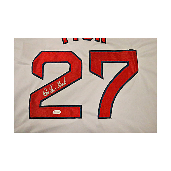 Carlton Fisk Boston Red Sox Autographed Signed Pro-Style White Jersey (JSA Holo)