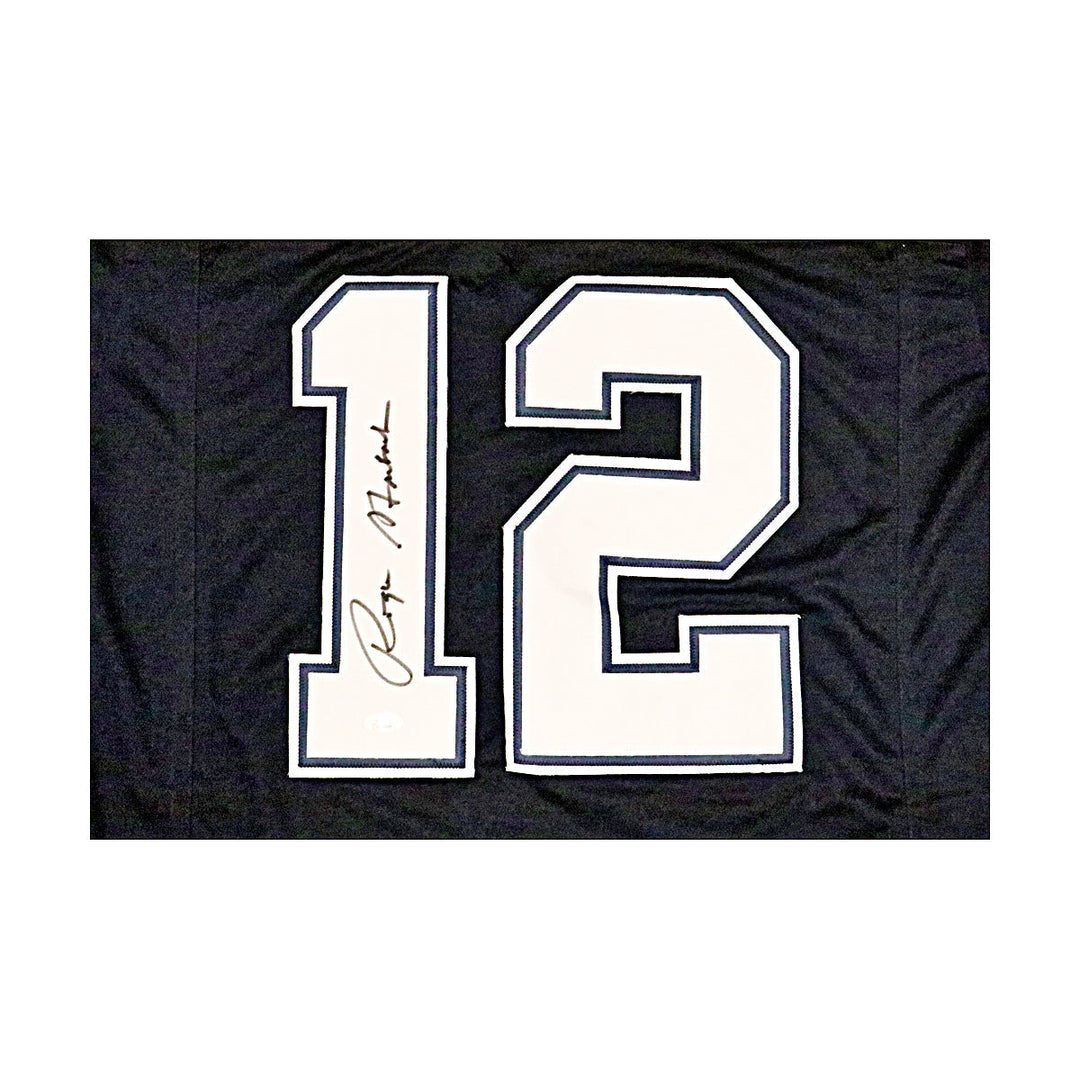 Roger Staubach Dallas Cowboys Autographed Signed Pro-Style Navy Jersey (JSA COA)