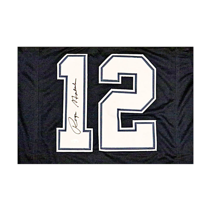 Roger Staubach Dallas Cowboys Autographed Signed Pro-Style Navy Jersey (JSA COA)