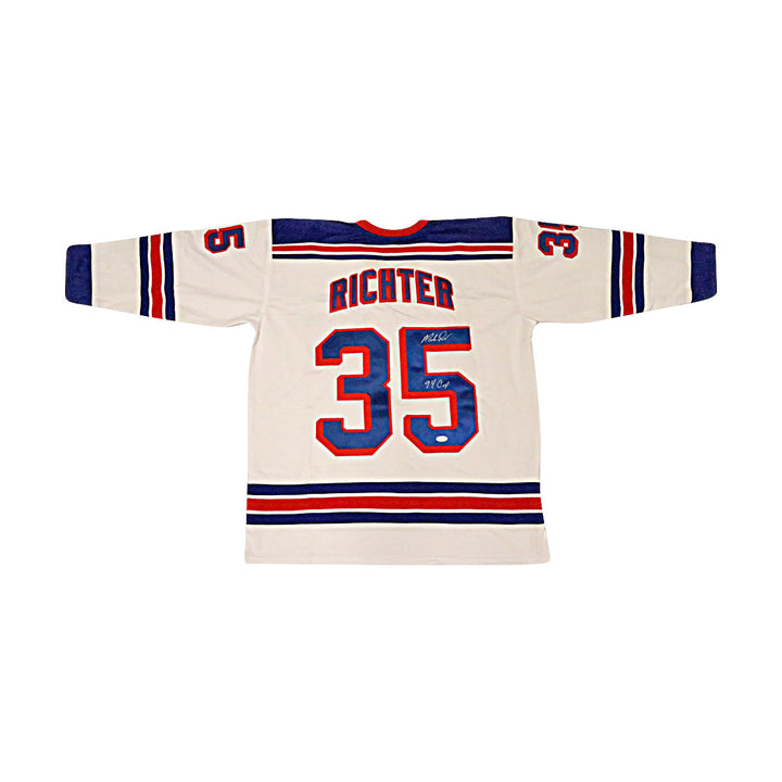 Mike Richter New York Rangers Autographed Signed Inscribed Pro-Style White Jersey (JSA COA)