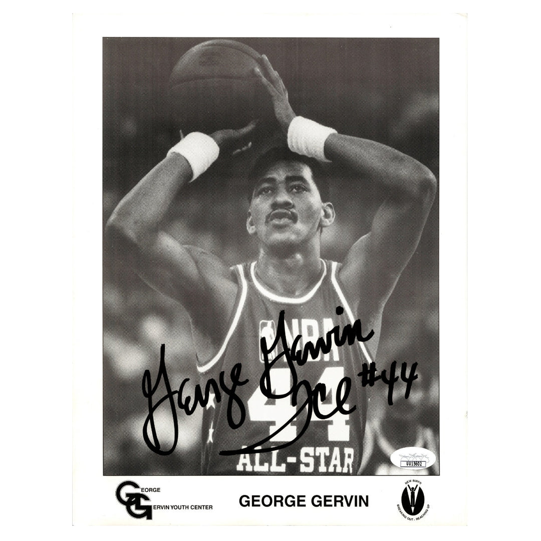 George Gervin San Antonio Spurs Autographed Signed 8.5x11 Print (JSA COA #UU15602)