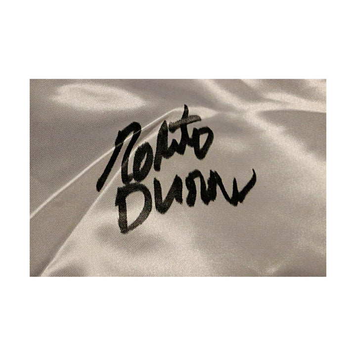 Roberto Duran Boxer Autographed Signed Pro-Style White Trunks (JSA COA)