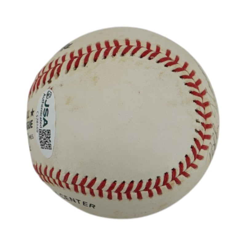 Bobby Thomson Ralph Branca Giants Dodgers Dual-Signed OAL Baseball JSA COA