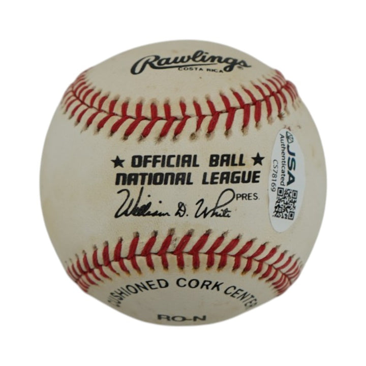 Bobby Thomson Ralph Branca Giants Dodgers Dual-Signed OAL Baseball JSA COA
