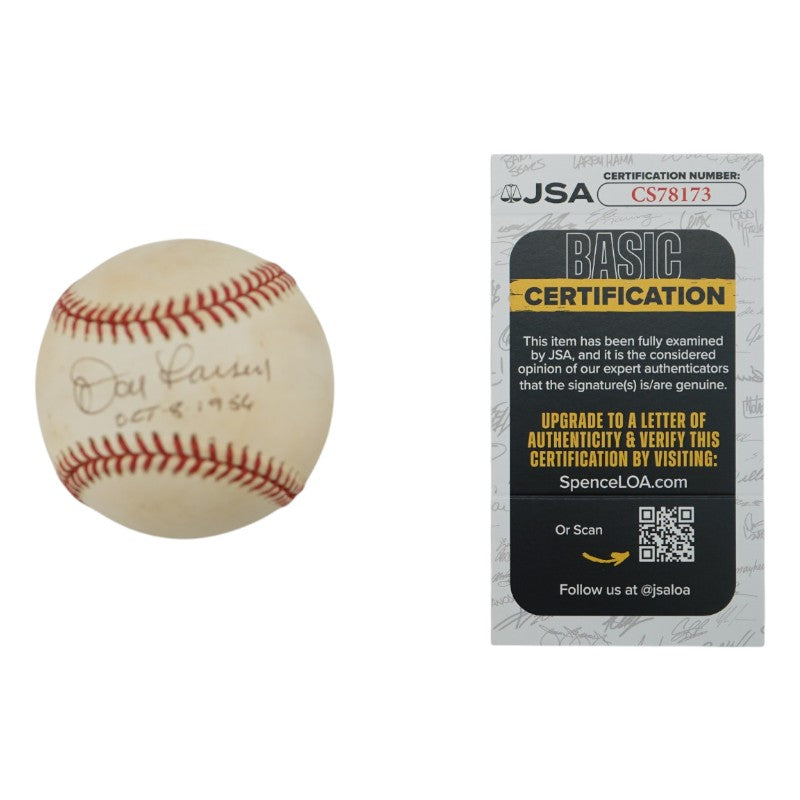 Don Larsen New York Yankees Autographed Inscribed OAL Baseball JSA COA