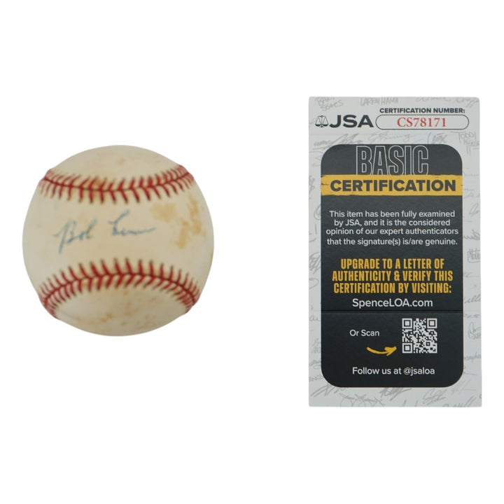 Bob Lemon Cleveland Indians Autographed OAL Baseball JSA COA