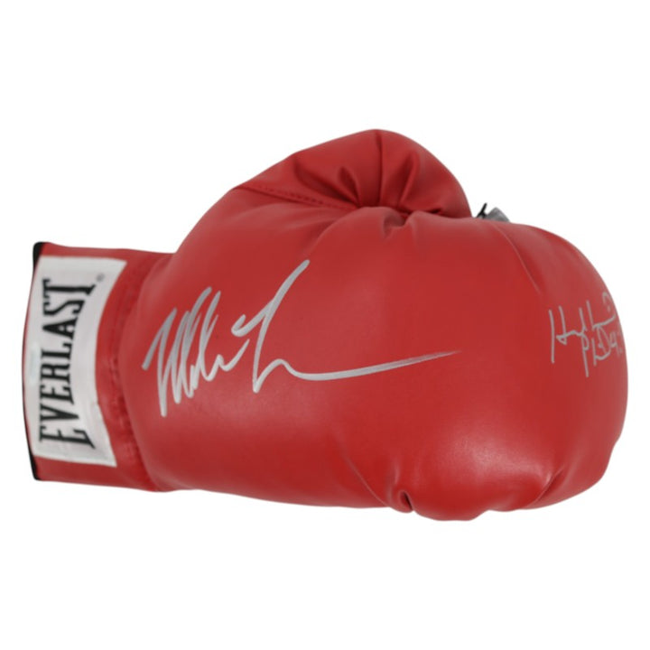 Evander Holyfield Mike Tyson Dual Signed Inscribed Everlast Boxing Glove JSA COA
