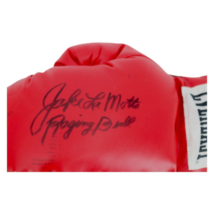 Jake LaMotta Autographed Inscribed Boxing Glove JSA COA