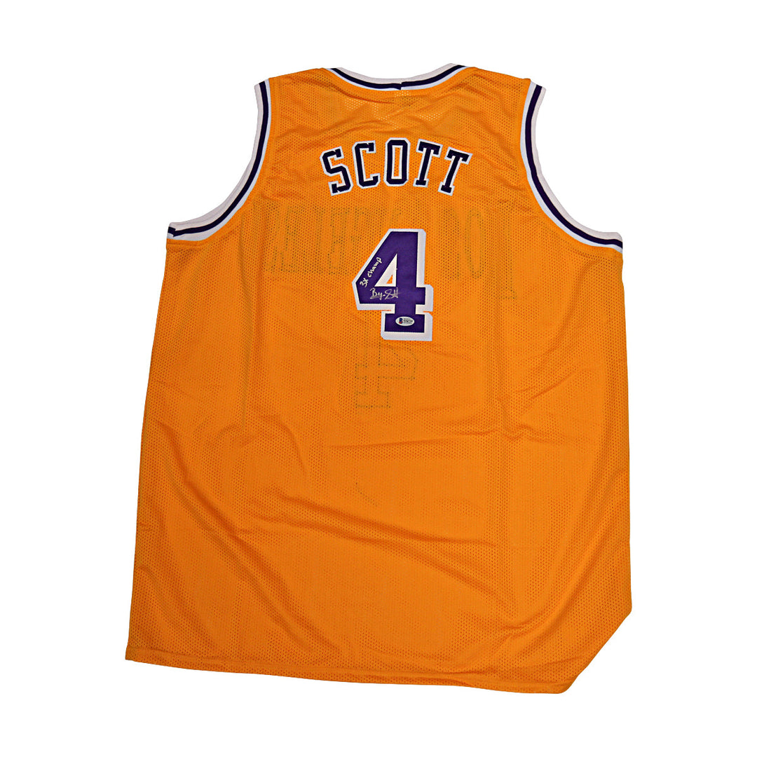 Bryon Scott Los Angeles Lakers Autographed Inscribed Custom Jersey Beckett Holo