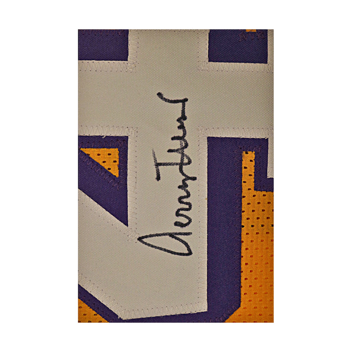 Jerry West Los Angeles Lakers Autographed Yellow Custom Jersey JSA Holo Only