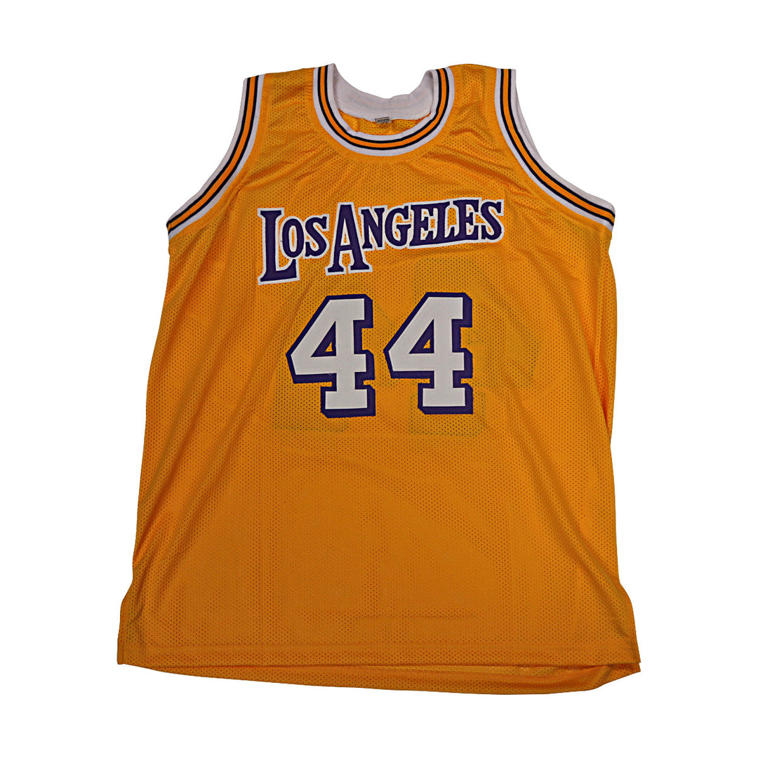 Jerry West Los Angeles Lakers Autographed Yellow Custom Jersey JSA Holo Only