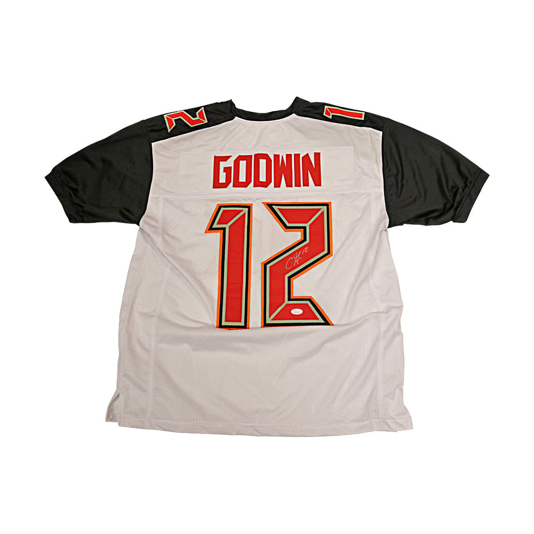 Chris Godwin Tampa Bay Buccaneers Autographed Custom White Jersey JSA Holo Only