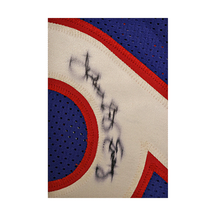 Julius Irving Philadelphia 76ers Autographed Custom Blue Jersey JSA Holo Only