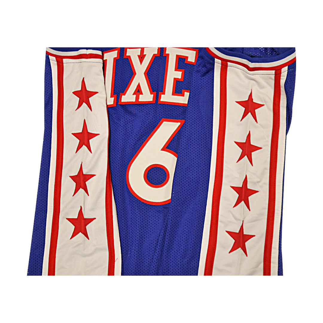 Julius Irving Philadelphia 76ers Autographed Custom Blue Jersey JSA Holo Only