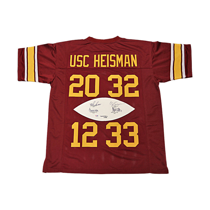 Simpson Allen White Garrett USC Trojans "Heisman" Jersey PSA Holo - 1