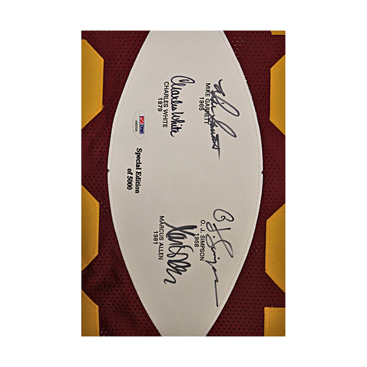 Simpson Allen White Garrett USC Trojans "Heisman" Jersey PSA Holo - 1