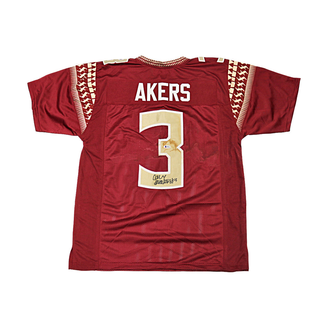 Cam Akers Florida State University Autographed Red Nike Jersey Beckett Holo Only