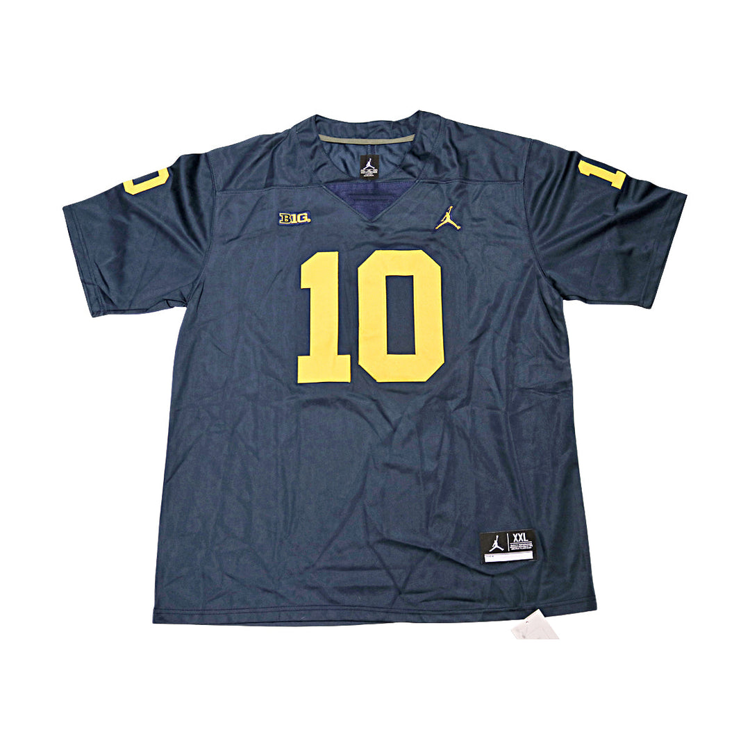 Tom Brady University of Michigan Navy and Maize Jordan Big Ten Jersey Size 2XL