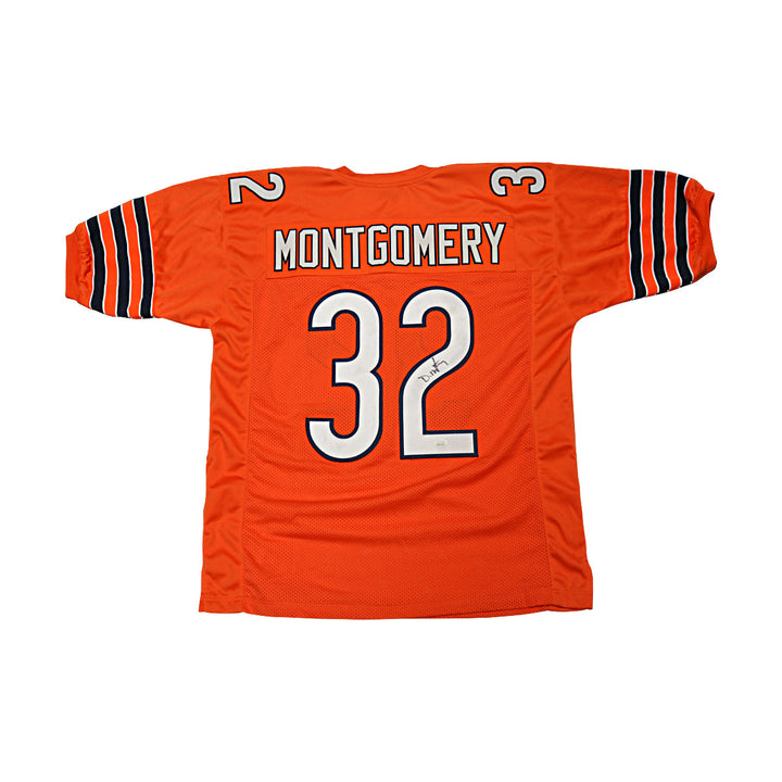 David Montgomery Chicago Bears Autographed Orange Custom Jersey JSA Holo Only