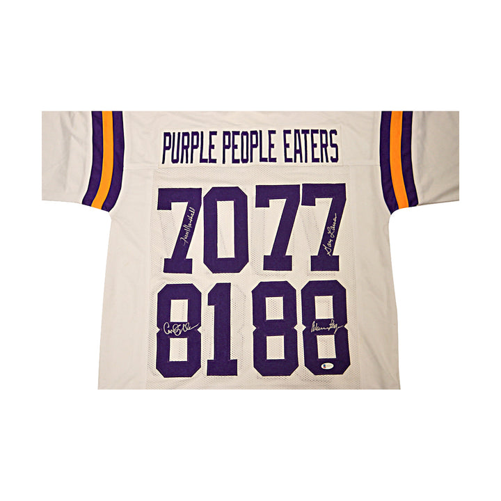 Purple People Eaters Minnesota Vikings Autographed White Jersey Beckett Holo