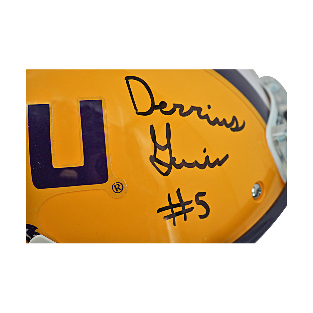 Derrius Guice LSU Tigers Autographed Schutt Replica Helmet JSA Holo Only