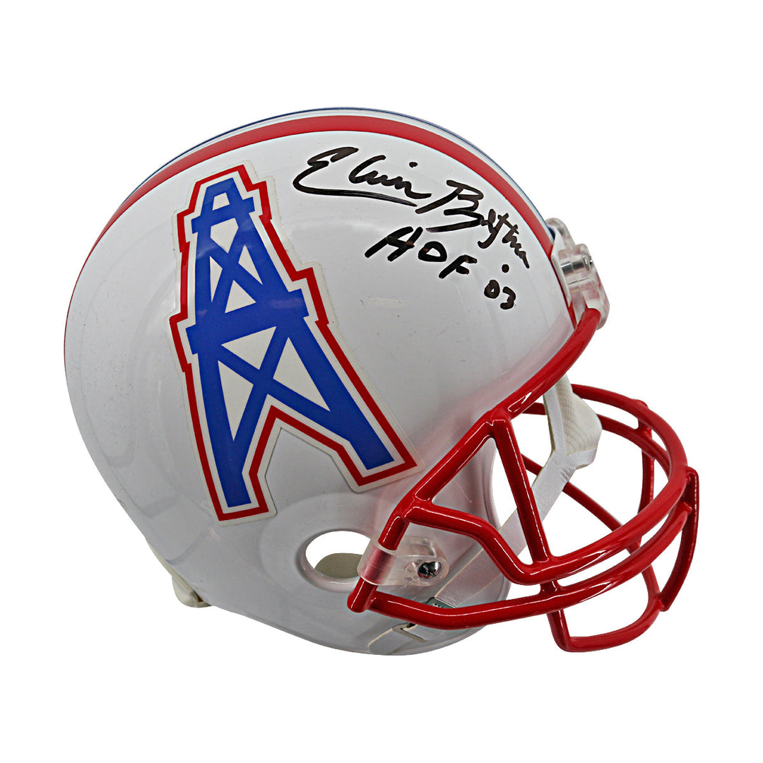 Elvin Bethea Oilers Autographed Inscribed VSR-4 Replica Helmet Beckett Holo Only
