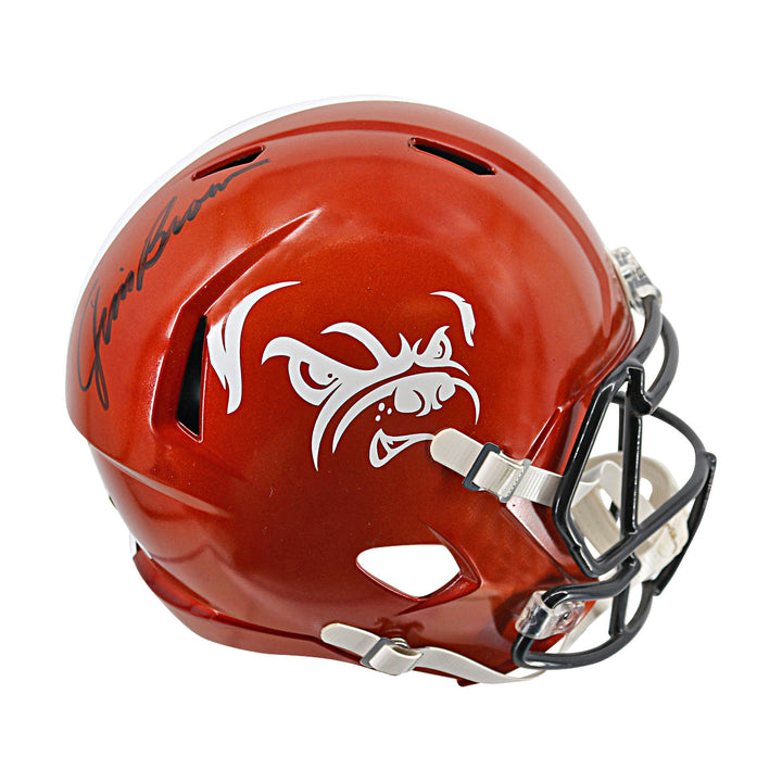 Jim Brown Cleveland Browns Autographed Alternate Speed Replica Helmet JSA Holo