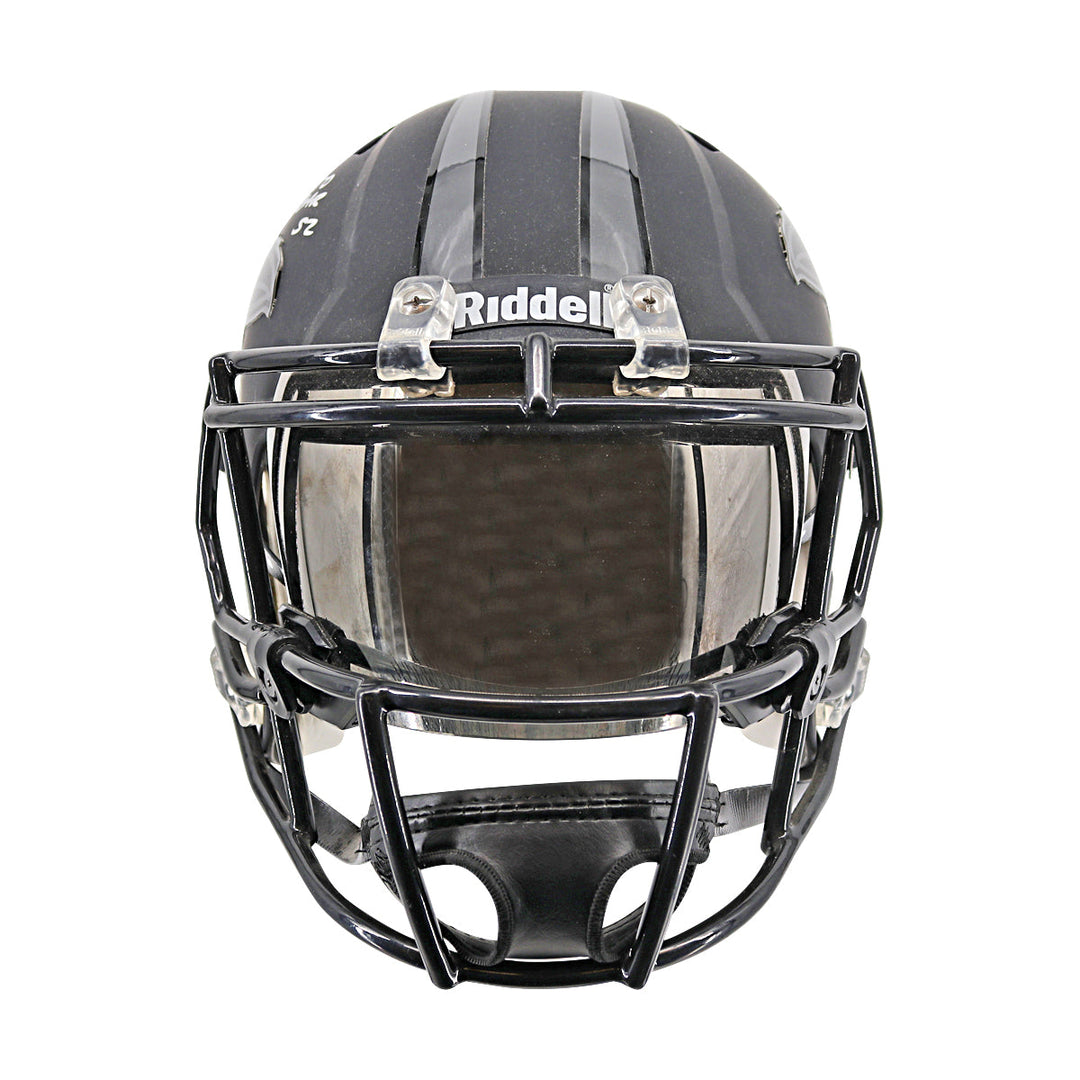 Ray Lewis Ravens Autographed Inscribed Black Alternate Replica Helmet JSA Holo