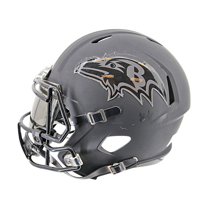 Ray Lewis Ravens Autographed Inscribed Black Alternate Replica Helmet JSA Holo
