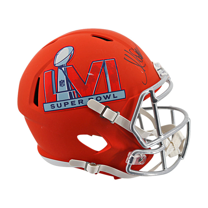 Marcus Allen Raiders Chiefs Autographed Super Bowl LVI Replica Helmet PSA Holo