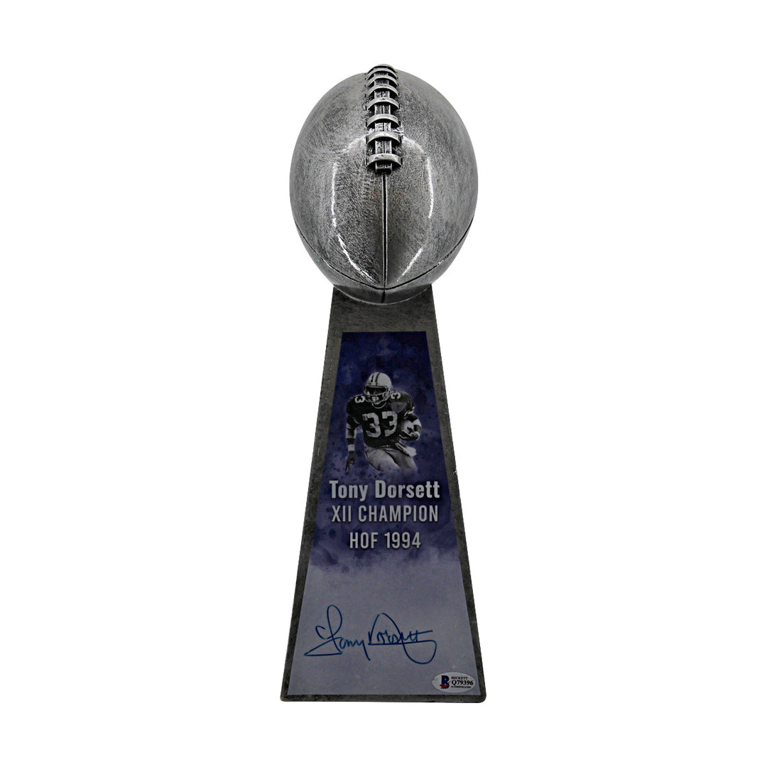 Tony Dorsett Dallas Cowboys Autographed Super Bowl Replica Trophy Beckett Holo