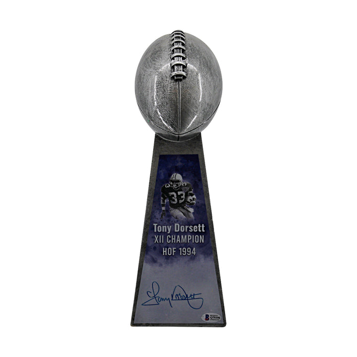 Tony Dorsett Dallas Cowboys Autographed Super Bowl Replica Trophy Beckett Holo