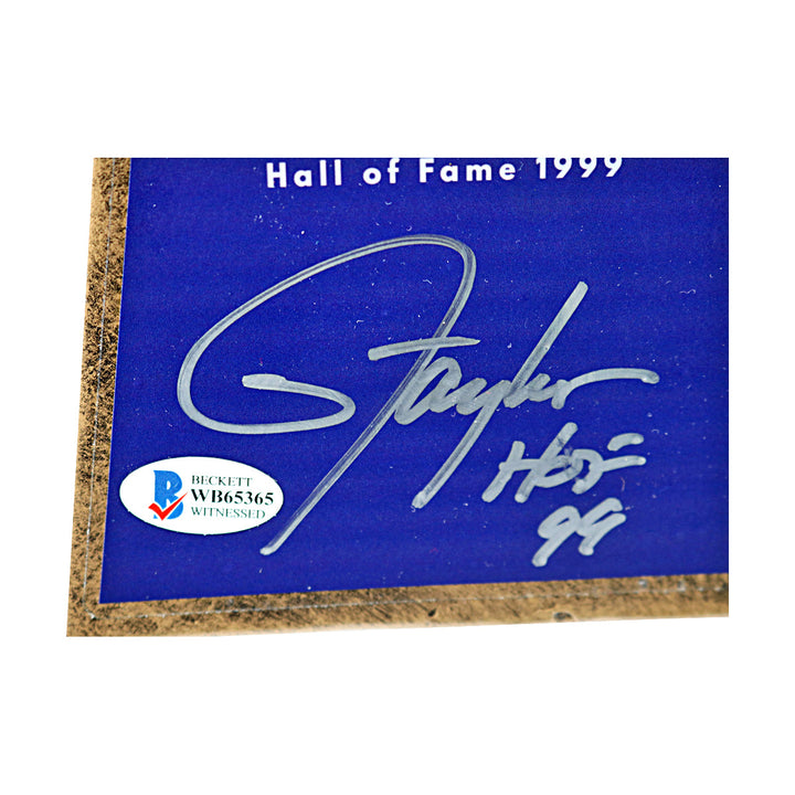 Lawrence Taylor Giants Autographed Inscribed Super Bowl Trophy Beckett Holo Only