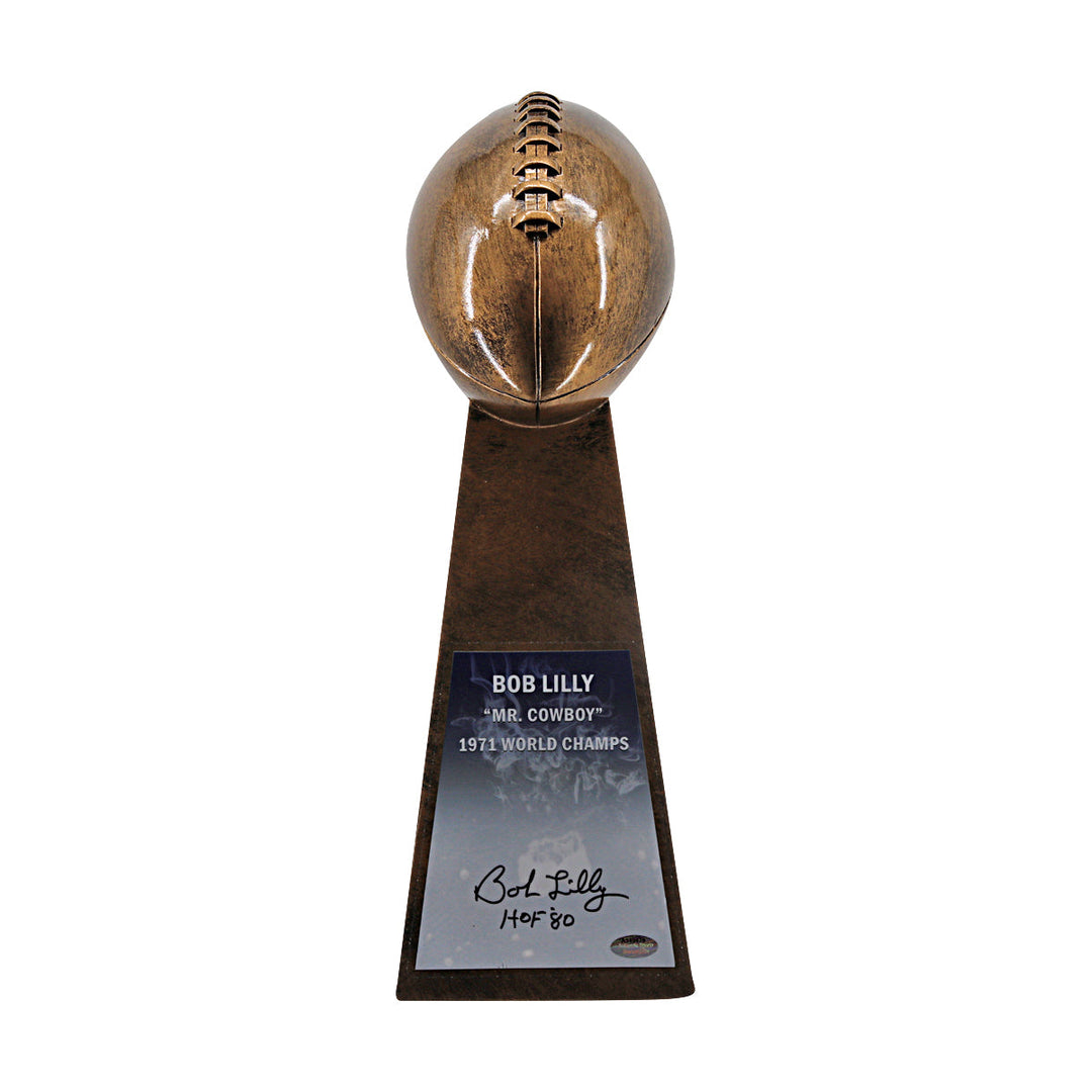 Bob Lilly Cowboys Autographed Inscribed Super Bowl Trophy Schwartz Sports Auth