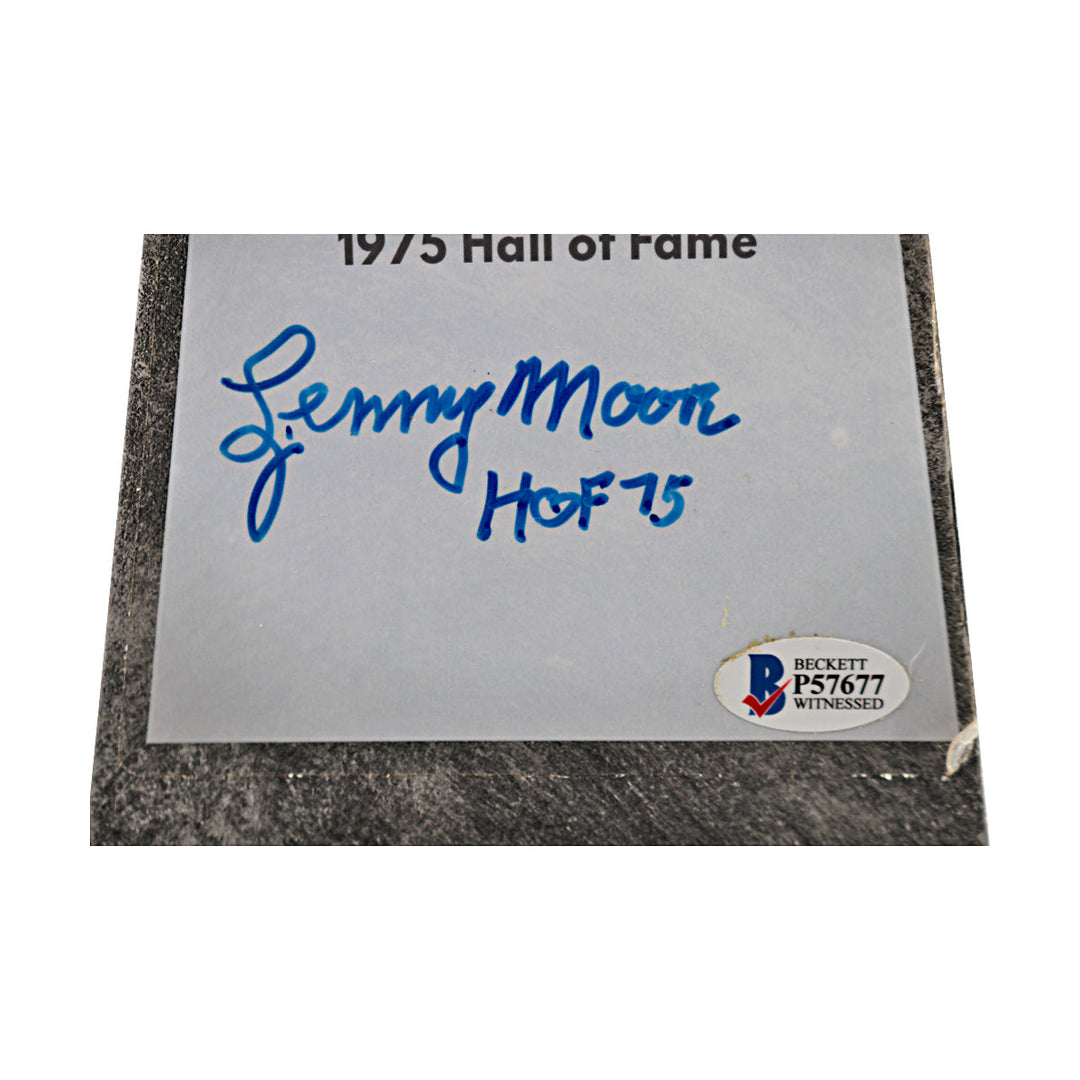 Lenny Moore Colts Autographed Inscribed Super Bowl Replica Trophy Beckett Holo