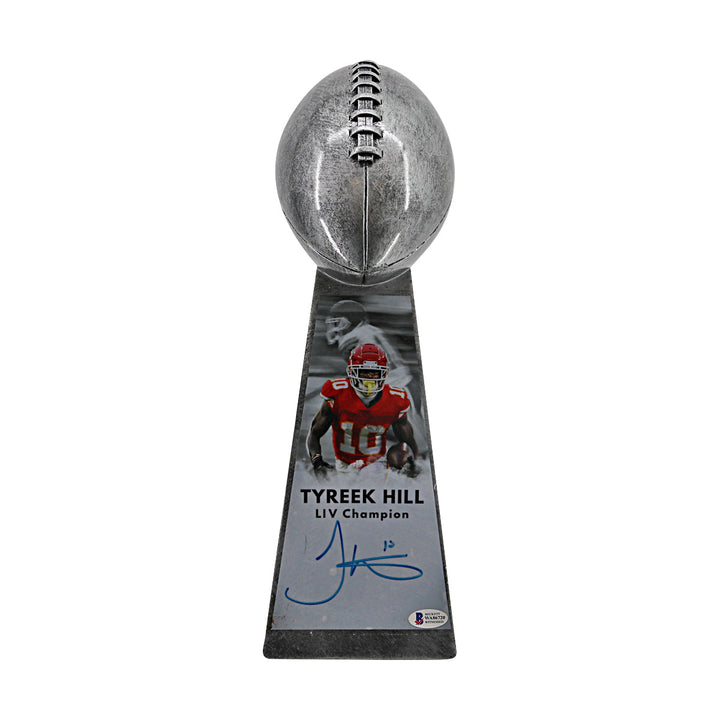 Tyreek Hill Chiefs Autographed Super Bowl Replica Trophy Beckett Holo Only