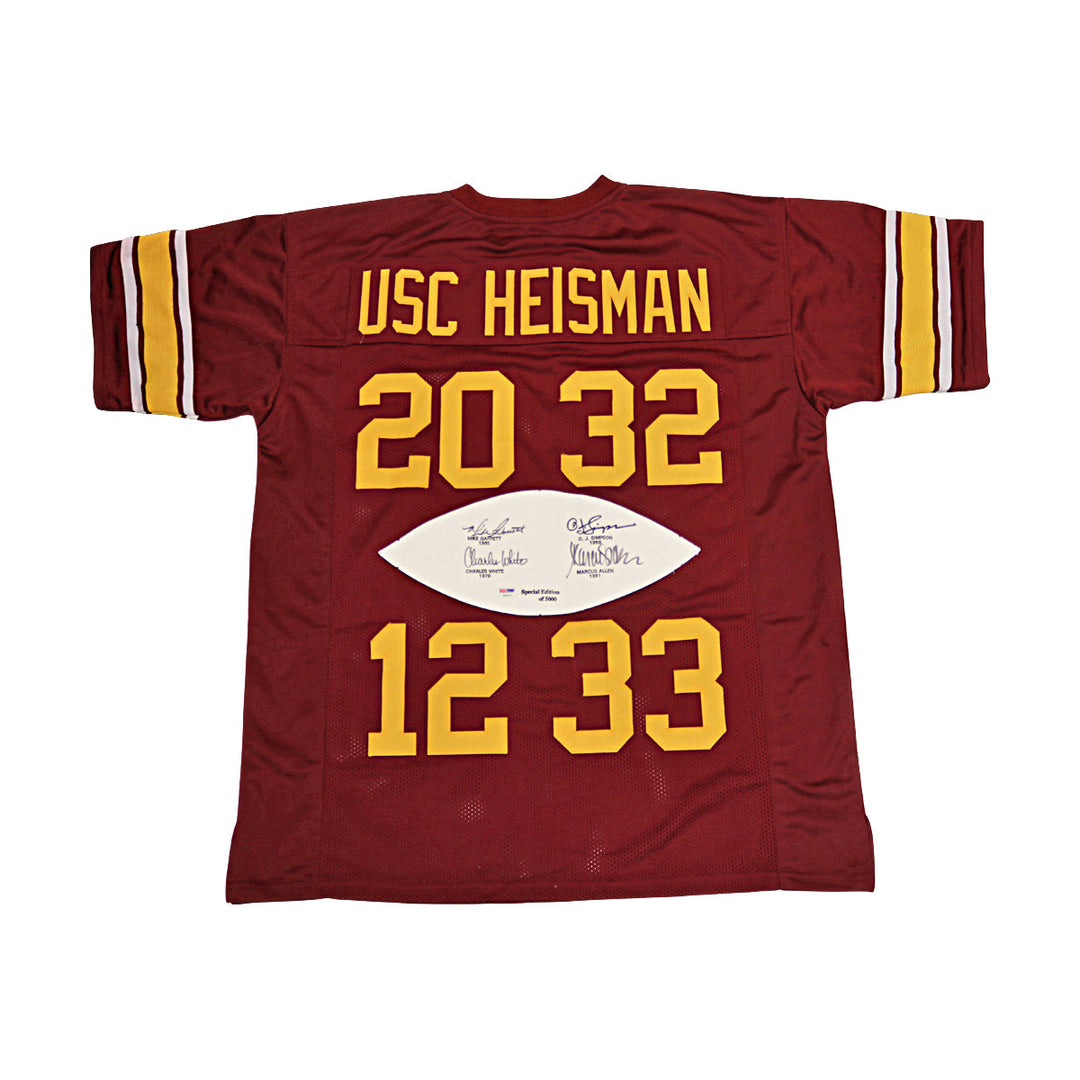 Simpson Allen White Garrett USC Trojans "Heisman" Jersey PSA Holo - 2