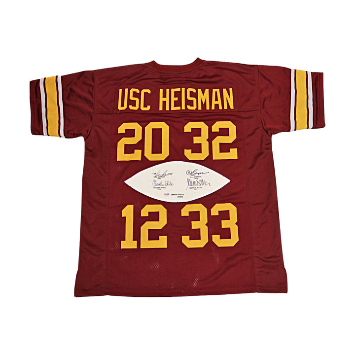 Simpson Allen White Garrett USC Trojans "Heisman" Jersey PSA Holo - 2